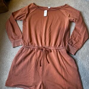 Aerie Terracotta Long Sleeve Romper